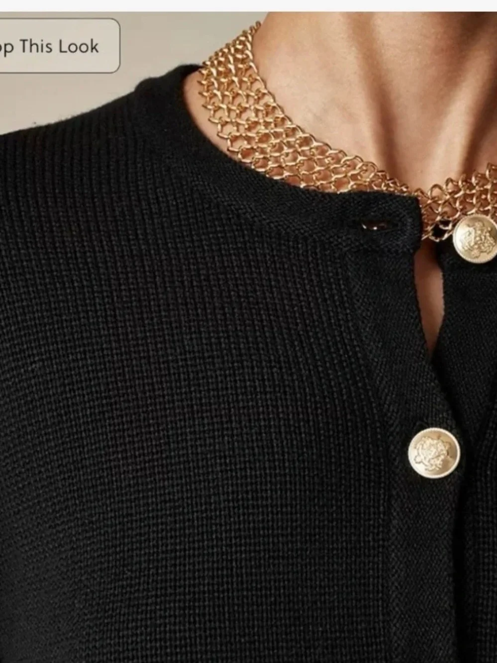 J. Crew Emilie Sweater Lady Black Cardigan with Gold Buttons